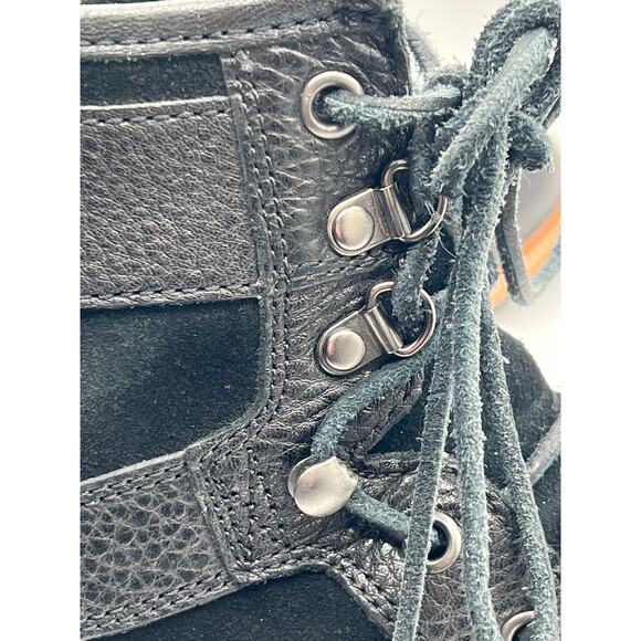 UGG Magnusson Black Leather & Suede Comfort VTG Style Lace Up Boots Mens Size 12 - Picture 9 of 13